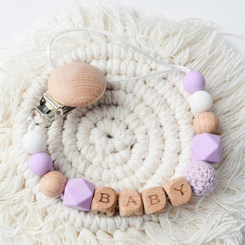 Baby Pacifier Clips Personalized Name Teethers Toys Dummy Nipples Holder Clip Chain Babies Accessories Newborn Custom Pacifiers