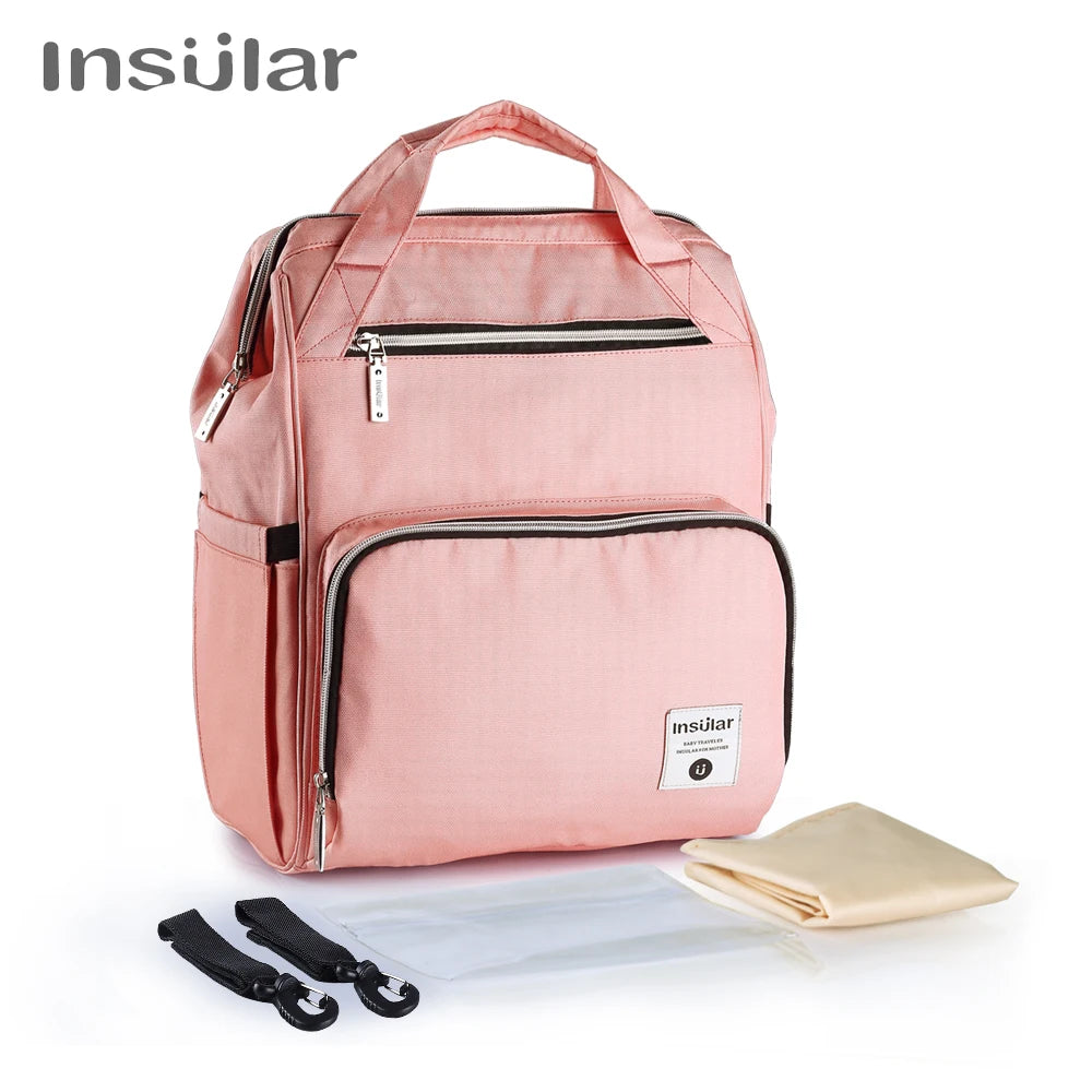 Insular Baby Diaper Backpack Bag Mummy Maternity Nappy Stroller Bag Large Capacity Baby Bag Travel Backpack Designer Nursing Bag