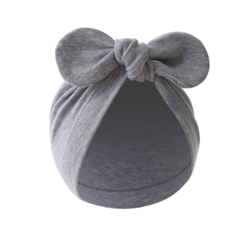 Infant Beanie Hat Baby Turban Hat Big Bow Bone-less Hat Soft Headwear for Babies 0-12M Girl Boys Breathable Hospital Hat