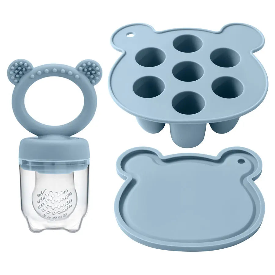 Cute Baby Fruit and Vegetable Teether Toy Food Supplement Bite Le Silicone Baby Feeding Tableware Ice Cream Mold Baby Stuff