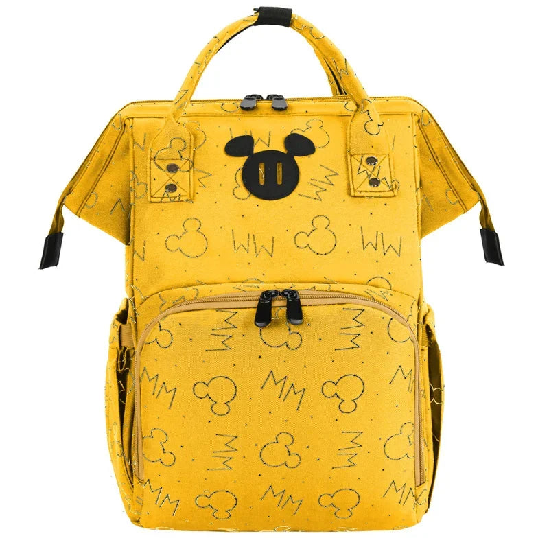 Disney Mickey New Diaper Bag Backpack Cartoon Fashion Pregnant Women's Bag Large Capacity Multifunctional USB Baby Diaper Bag
