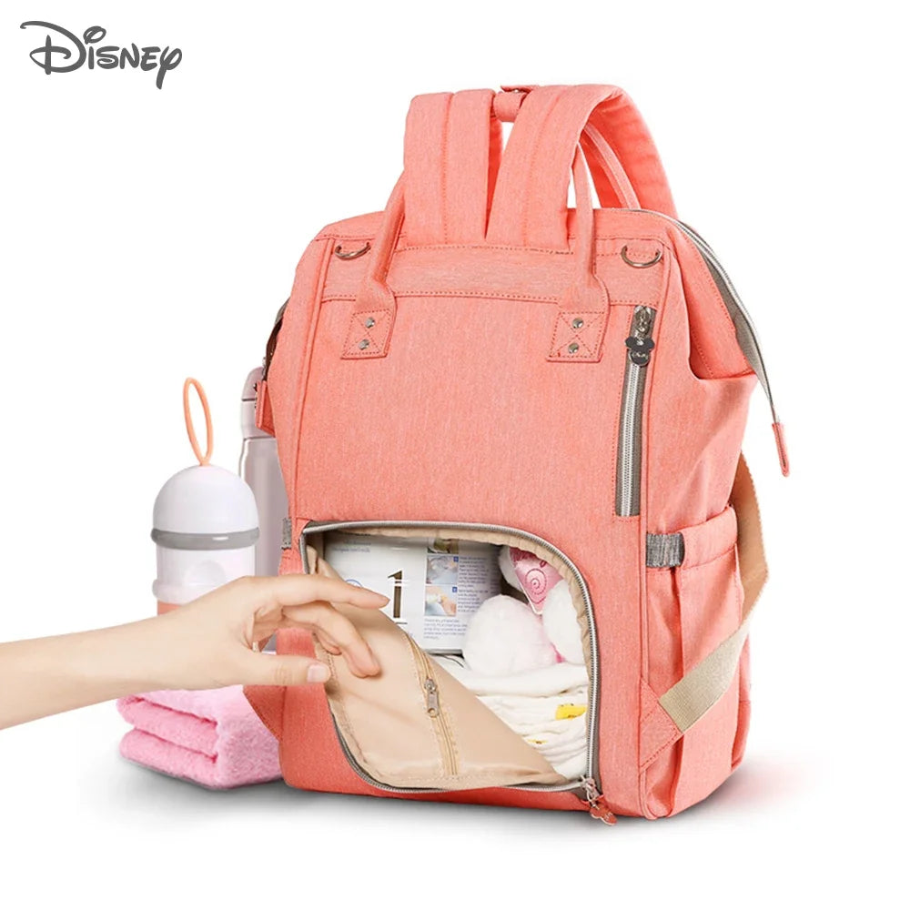 Disney Baby Diaper Backpack Moms Baby Nursing Bag Mother Maternity Nappy Changing Bag Travel Stroller USB Heating Mickey Series