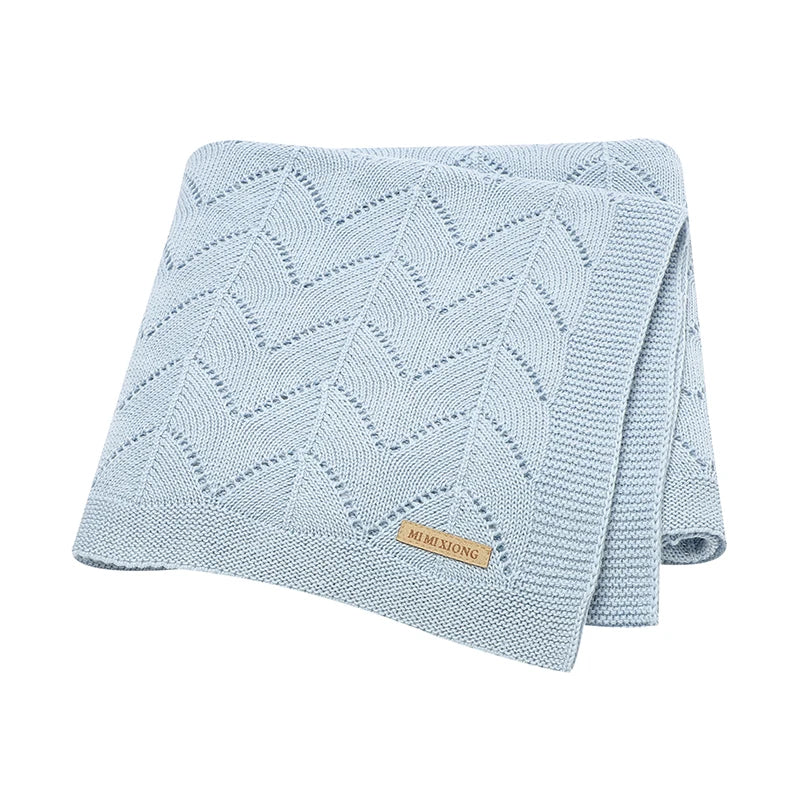 Baby Blankets Super Soft Newborn Boy Girl Cotton Knitted Stoller Nursery Swaddle Mat Toddler Infant Crib Cellular 100*80cm Quilt