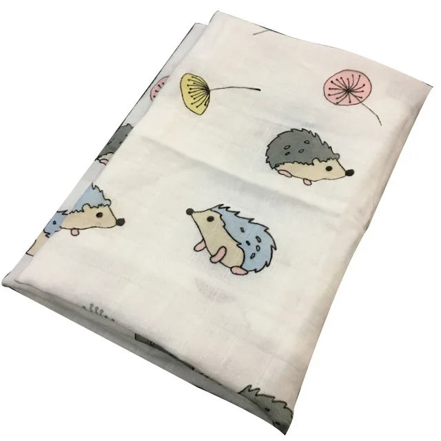 Cotton Baby Swaddle Newborn Muslin Swaddle Blanket for Girls & Boys Soft Baby Bath Towel Cute Infants Baby Bibs