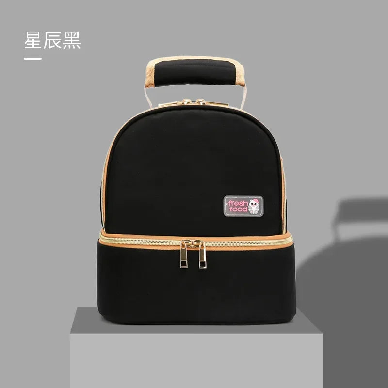 Thermal Insulation Bag Double-deck High-capacity Backpack Multifunction Diaper Bags Baby Bottle Outdoors Portable Mummy Bag