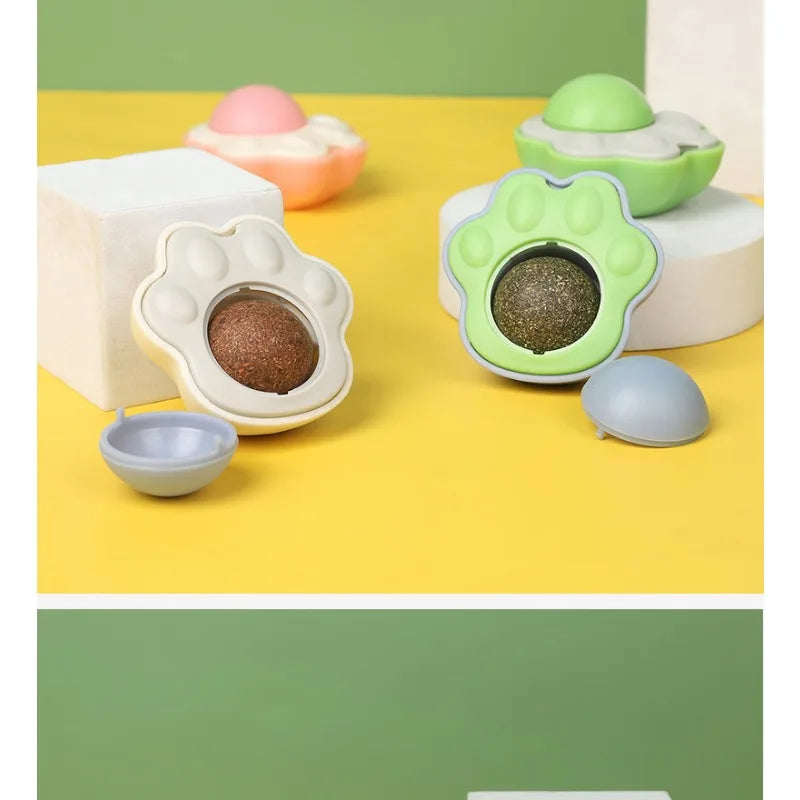 Cat Toy Mint Ball Catnip Wall Balls Pet Gall Grass Licking Snack Clean Mouth Tooth Cleaning Toys Cats Accessories Pet Supplies