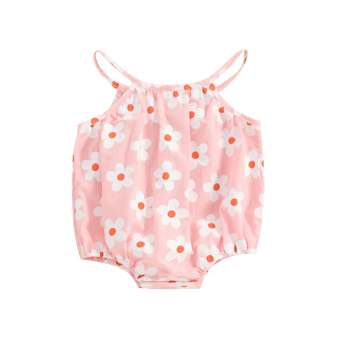 Baby Clothing New Born Girl Sleeveless Romper Summer Floral Print Bandage Jumpsuit for Newborn Toddler Cute Clothes