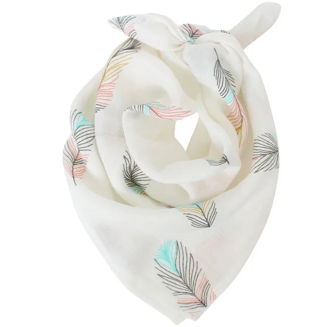 Cotton Baby Swaddle Newborn Muslin Swaddle Blanket for Girls & Boys Soft Baby Bath Towel Cute Infants Baby Bibs