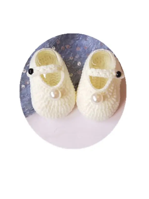 Crochet Baby Shoes,Baby white Flip Flops,Crochet Baby Shoes,Sizes 0-12 Months hand-woven Baby Toddler Shoes