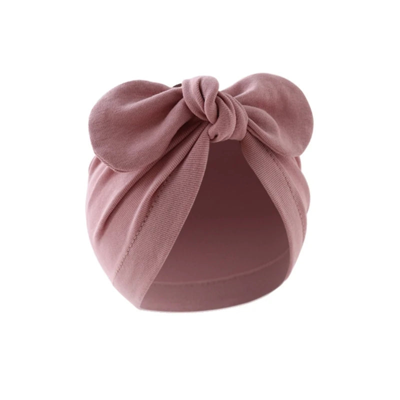 Infant Beanie Hat Baby Turban Hat Big Bow Bone-less Hat Soft Headwear for Babies 0-12M Girl Boys Breathable Hospital Hat