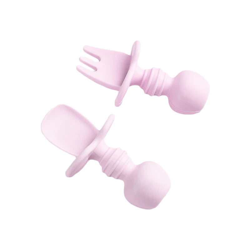 Baby Spoon Forks Set Food Grade Silicone Sticky Spoon Children Cutlery Training Spoon Kids Feeding Tableware Kitchen Accessories