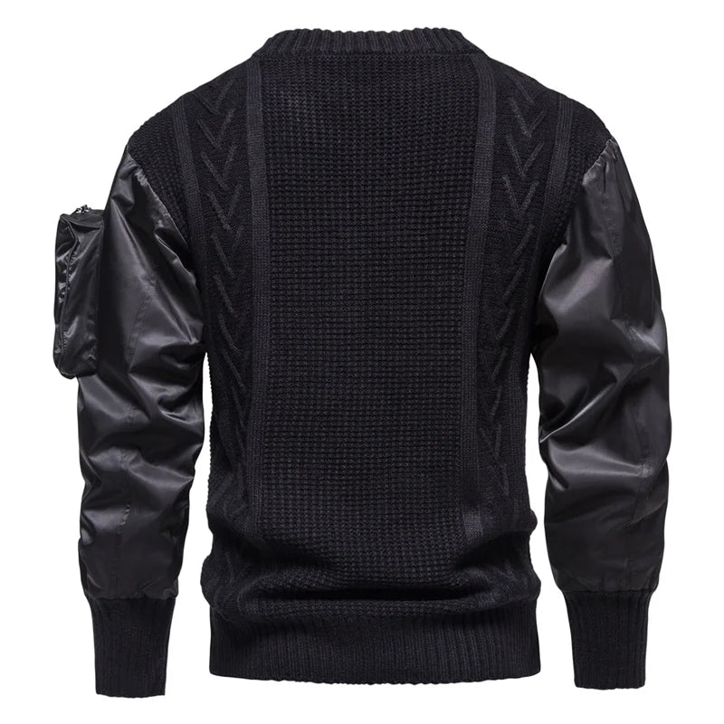 Army Sweater Men Tactical Military Outdoor Patchwork Arm Pocket Designer Pullover Jumper Sweaters Mens Jersey Hombre Streetwear