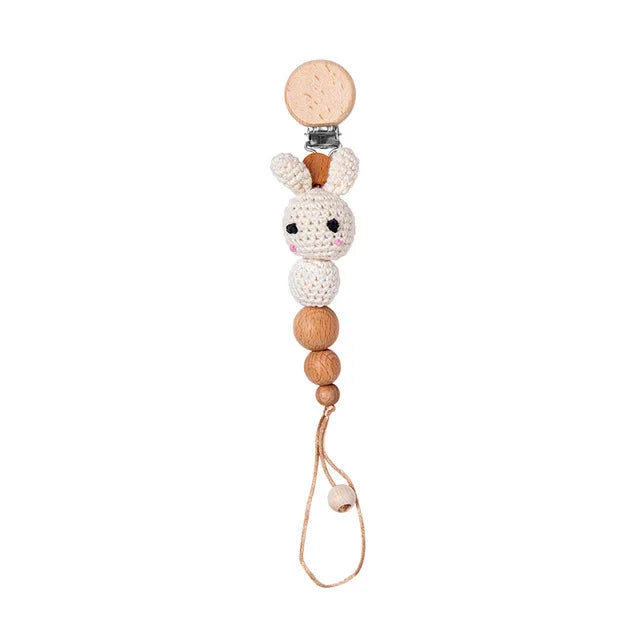 1pc Personalized Name Baby Pacifier Clips Chain Sunflower Wood Pacifier Clips Safe Teething Chain Soother Chew Toy Dummy Clips