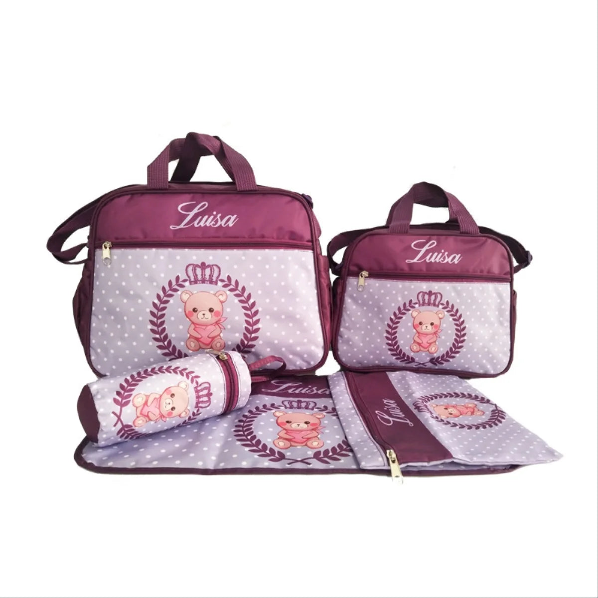 5pcs Baby Diaper Bag Set Maternity Shoulder Bag Handbag Nappy Storage Organizer Large Capacity Mom Hand Totes Mummy Stroller Bag