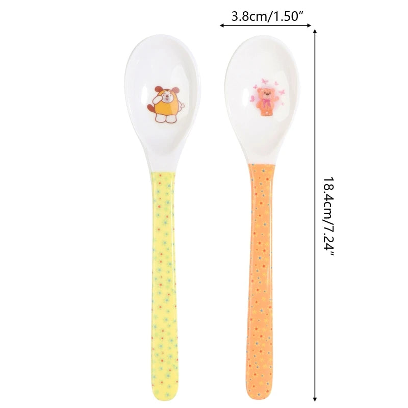 Baby Spoon Straight for Head Feeding Training Cutlery Dishes Tableware Infant Children Kids Safe Feeder Learning Supplie