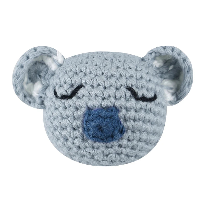 Handmade Crochet Bear Animal elephant Head Knitting Beads DIY Baby Pacifier Chain Chewable Accessories Newborn Teether Toy