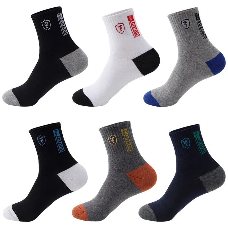 5 Pairs Apring Mens Sports Socks Summer Leisure Sweat Absorbent Comfortable Thin Breathable Basketball Large Size Meias EUR43-47