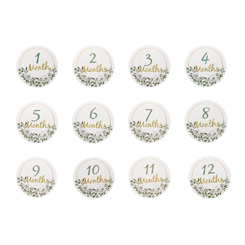 Baby Monthly Memorial Milestone Cards Paper French Spanish Milestone Cards Baby Birthday Party Decoration Photography Props
