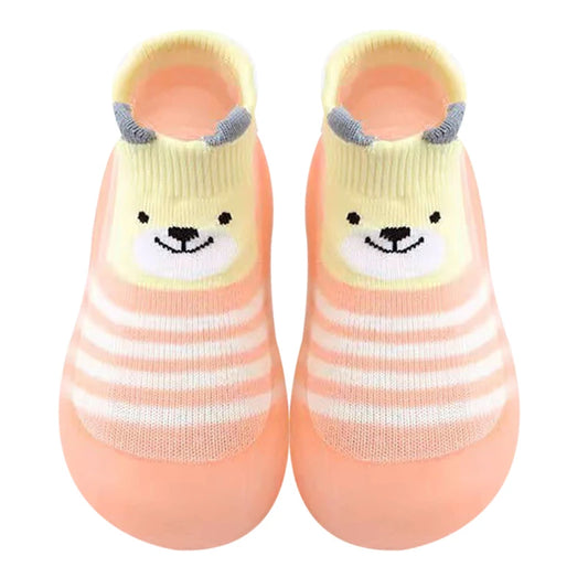 Cartoon Toddler Shoes Animal Pattern Non-slip Silicone Sole Baby Floor Socks Breathable Casual Cotton Baby Boys Girls Shoes