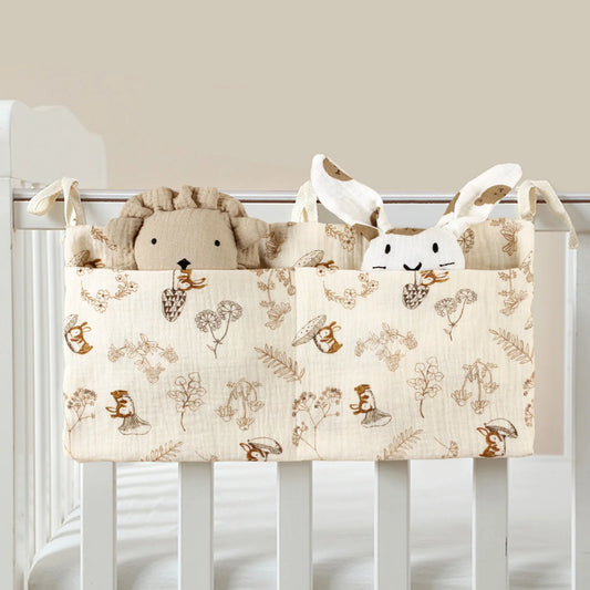 New Cotton Bedside Diaper Bag Cute Baby Disposable Diaper Storage Bag Handbag Boys Girls Baby Crib Bottle Trolley Hanging Bag