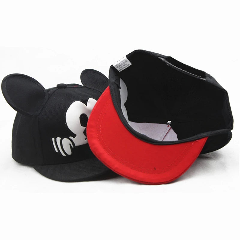 Disney Mickey Mouse Hat Cartoon Cute Big Ear Embroidered Baseball Hat Boys Girls Hip Hop Breathable Cap Adjustable Birthday Gift