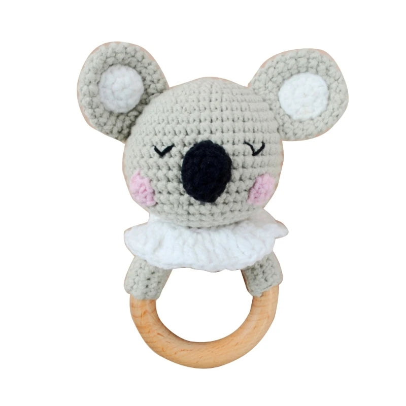 Newborn Gift Set 1 Pack Baby Rattle Toy/3pcs/set Pacifier Clip with Crochet Teether Suitable for 0-12 months Babies Dropship