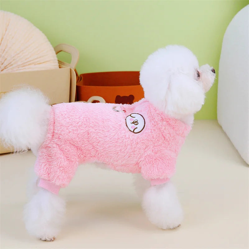 Winter Warm Fleece Pet Dog Jumpsuit for Small Medium Dogs Puppy Cat Pajamas Coat Chihuahua Clothes Pets Costume Yorkie Outfits