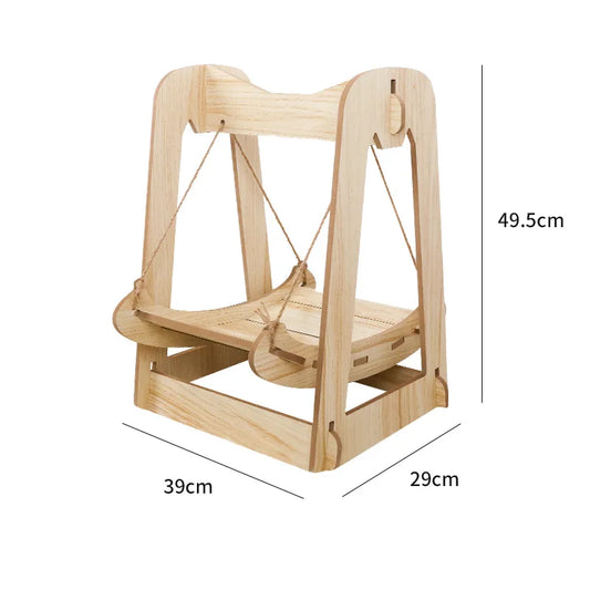 Hammock Bed for Pet Wooden Shaker Cat Supplies Small Pet Double-layer Anti-rollover Swing Hanging Nest Dog Cat's House Puppy