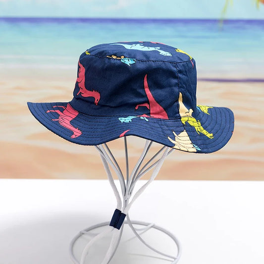 Children Bucket Hat New Spring Boys Girls Sun Hat Cute Cartoon Animal Whale Sea World Outdoor Summer Kids Hat Fishing Cap S-XL