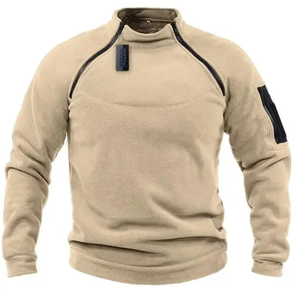 Men's Tactical Outdoor Sport Stand Collar Sweater Pullover Outdoor Warm Tactical Bottoming Shirt