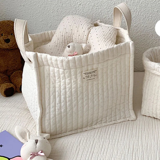 Multi Function Large Capacity Toddler Infant Toy Storage Bags Cotton Mommy Handbag Baby Bedside Diaper Bags