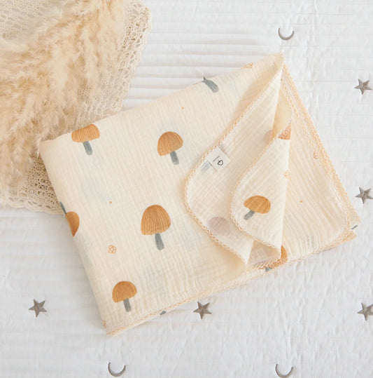 150cm Muslin Baby Blanket Summer Floral Baby Swaddle Wrap Receiving Blankets Soft Sleeping Bed Crib Quilt Stroller Blanket