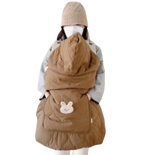 Cartoon Bear Baby Stroller Blanket Cover Korean Thicken Newborn Swaddle Wrap Hooded Cloak Cape Windproof Infant Sleeping Quilt