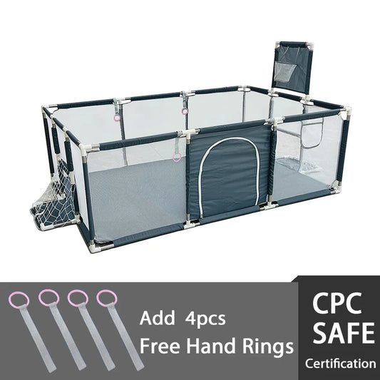 IMBABY New Playpen for Children Cartoon Baby Palypens Basketball Baby Playground Fence for Child Safety Barriers Baby Balls Pool