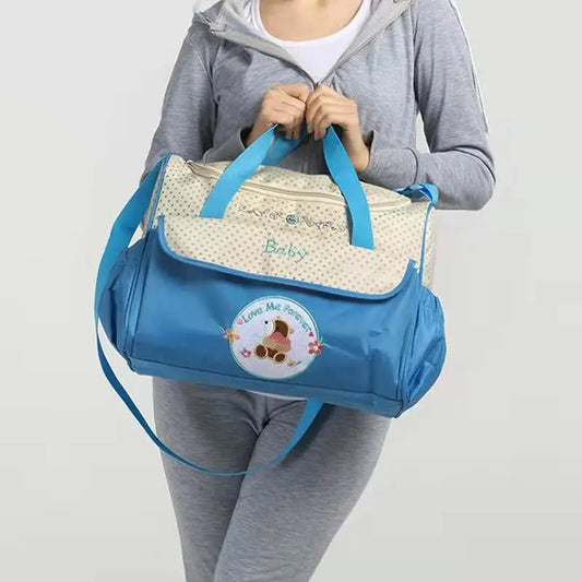 Cartoon Five-Piece Suit Mommy Bag Large-Capacity Wholesale Mom Bag Baby Outing Travel Handheld Crossbody Mother Baby Bag