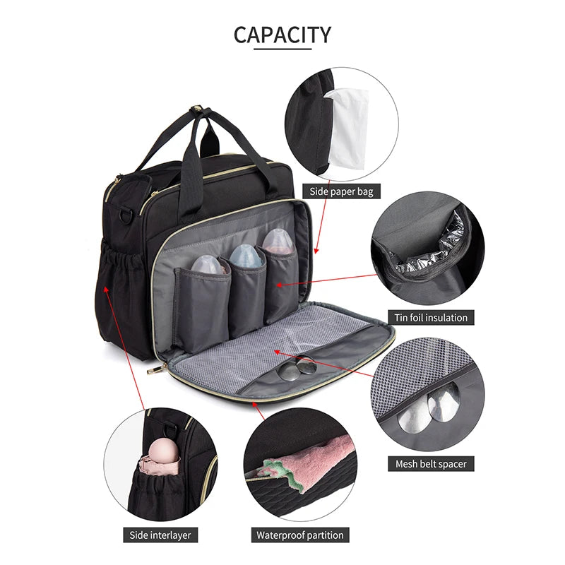 LEQUEEN Baby Diaper Bag Large Capacity Bag for Moms Baby Stroller Organizer Travel Mother  Maternity Bags for Baby Women Handbag