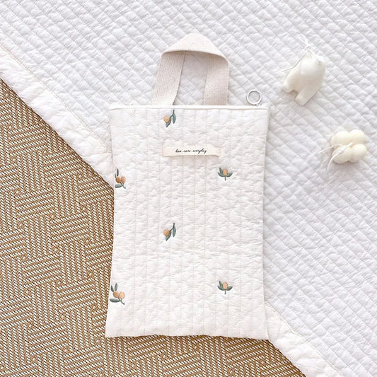 Quilted Mommy Bag Diaper Nappy Bag Baby Stuff Organizer Mini Handbags Caddy Storage Bag for Mom Cute Bear Babies Accessories