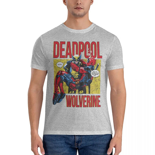 Besties Men's T Shirt Marvel X-man Deadpool & Wolverine Awesome Tees Short Sleeve Crew Neck T-Shirt Cotton Gift Idea Clothing
