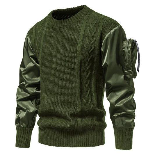 Army Sweater Men Tactical Military Outdoor Patchwork Arm Pocket Designer Pullover Jumper Sweaters Mens Jersey Hombre Streetwear