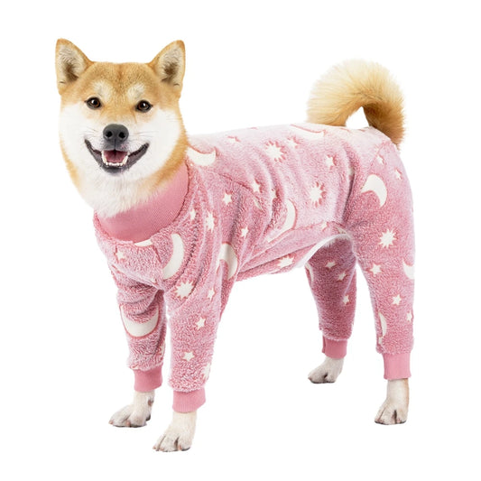 Four Legs Dog Pajamas Puppy Fleece Winter Warm Dog Jumpsuit Cute Pet Clothes Onesies For Medium Large Dogs Labrador Coat