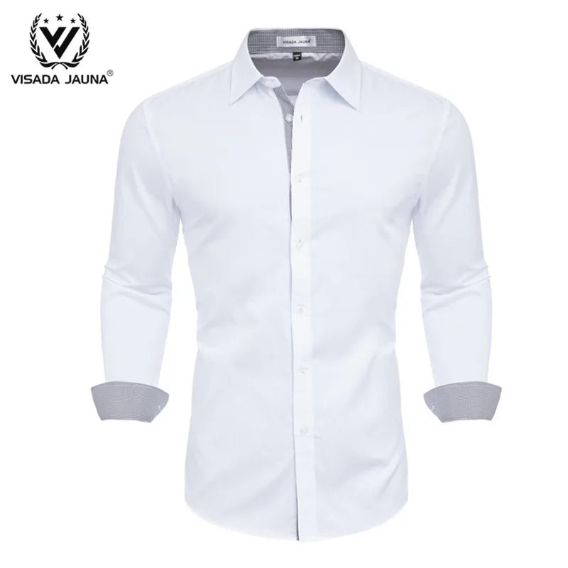 VISADA JUANA 2019 Mens Long Sleeve Dress Shirt High-quality Male Casual Tops Button Down Shirts Y73