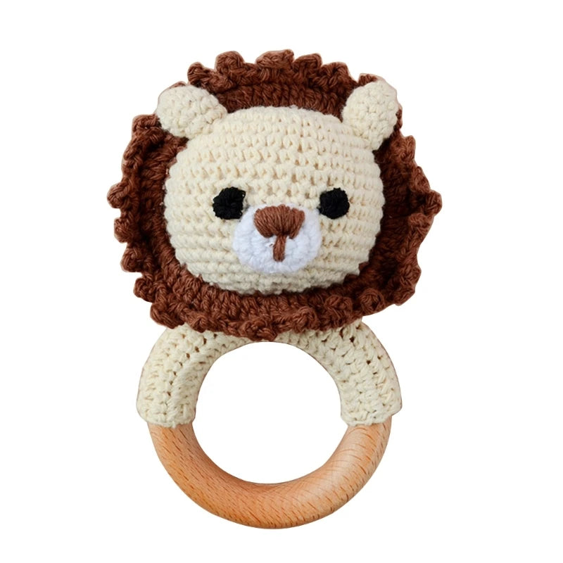 Newborn Gift Set 1 Pack Baby Rattle Toy/3pcs/set Pacifier Clip with Crochet Teether Suitable for 0-12 months Babies Dropship