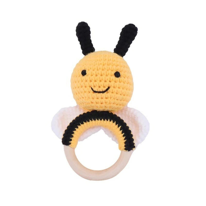 Newborn Gift Set 1 Pack Baby Rattle Toy/3pcs/set Pacifier Clip with Crochet Teether Suitable for 0-12 months Babies Dropship