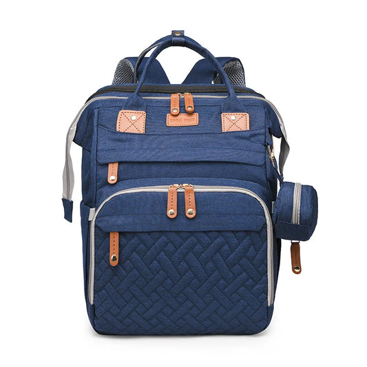 Mommy Folding Bed Bag with Mosquito Net, Large Capacity Portable Mother, Go Out To Carry Milk Bag, Shoulder Mother and Baby Bag