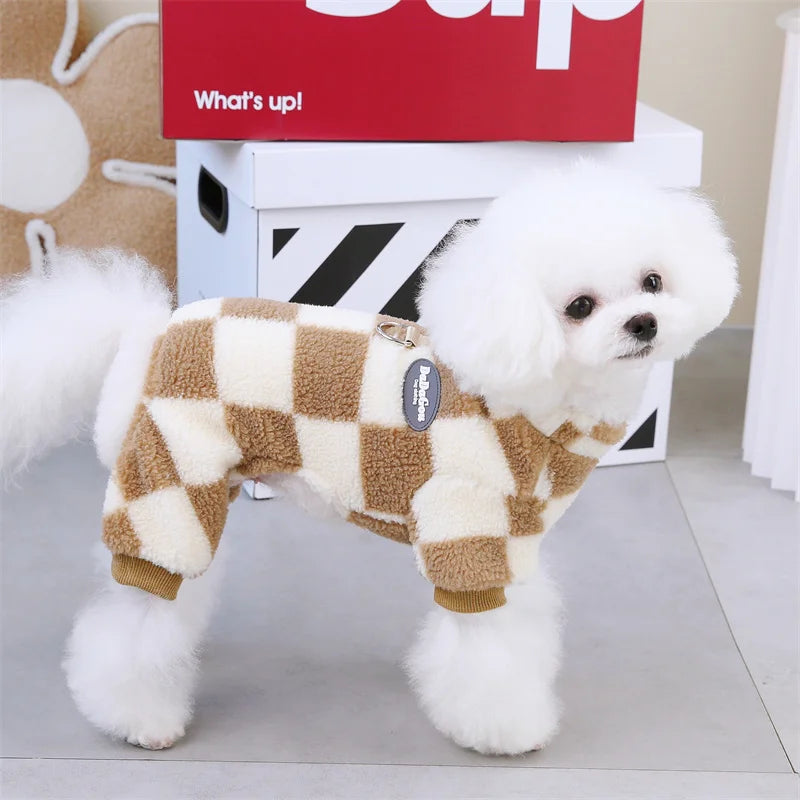 Winter Warm Fleece Pet Dog Jumpsuit for Small Medium Dogs Puppy Cat Pajamas Coat Chihuahua Clothes Pets Costume Yorkie Outfits