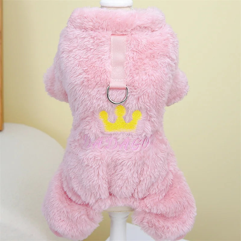 Winter Warm Fleece Pet Dog Jumpsuit for Small Medium Dogs Puppy Cat Pajamas Coat Chihuahua Clothes Pets Costume Yorkie Outfits