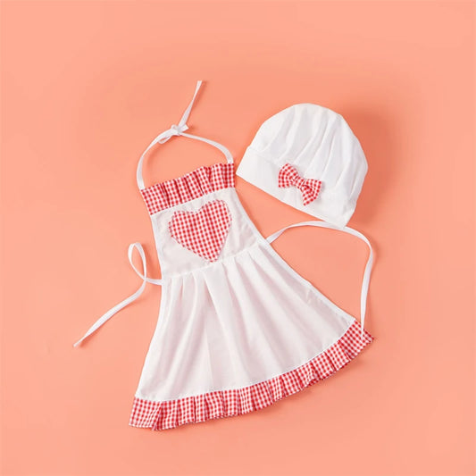Baby Photography Cosplay Costumes Cook Clothing Apron Kids Play House Costume Photo Shoot Clothes Performance Chef Hat Boy Girl