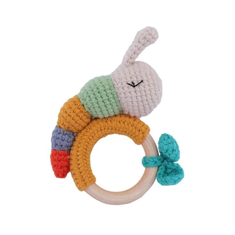 Newborn Gift Set 1 Pack Baby Rattle Toy/3pcs/set Pacifier Clip with Crochet Teether Suitable for 0-12 months Babies Dropship