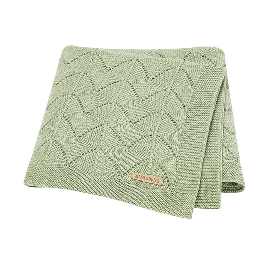 Baby Blankets Super Soft Newborn Boy Girl Cotton Knitted Stoller Nursery Swaddle Mat Toddler Infant Crib Cellular 100*80cm Quilt