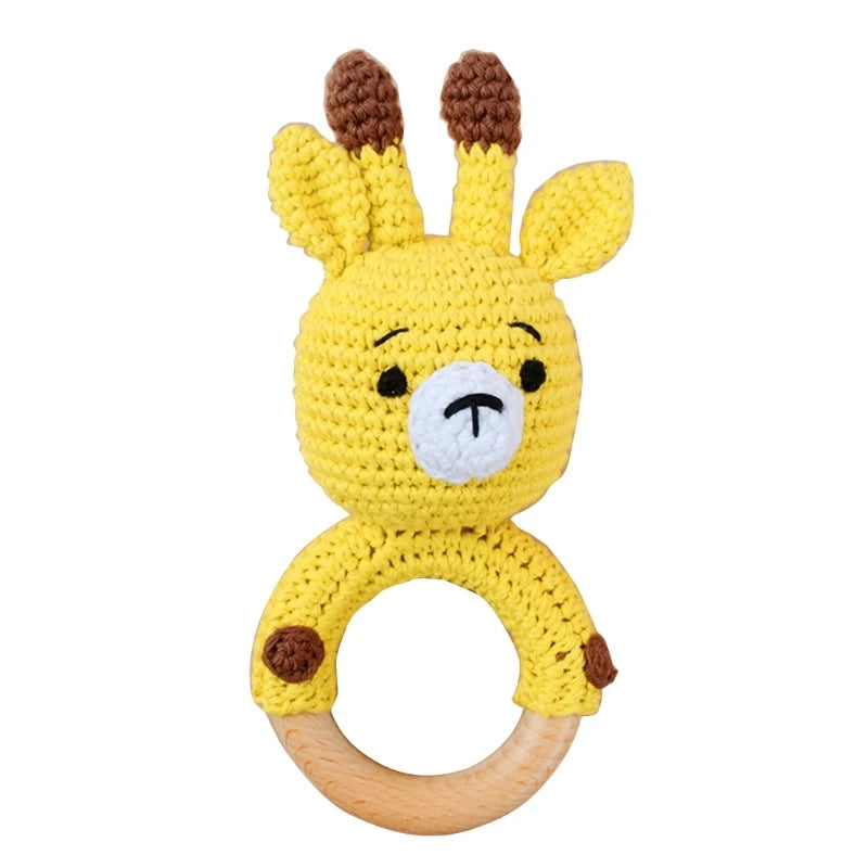 Newborn Gift Set 1 Pack Baby Rattle Toy/3pcs/set Pacifier Clip with Crochet Teether Suitable for 0-12 months Babies Dropship